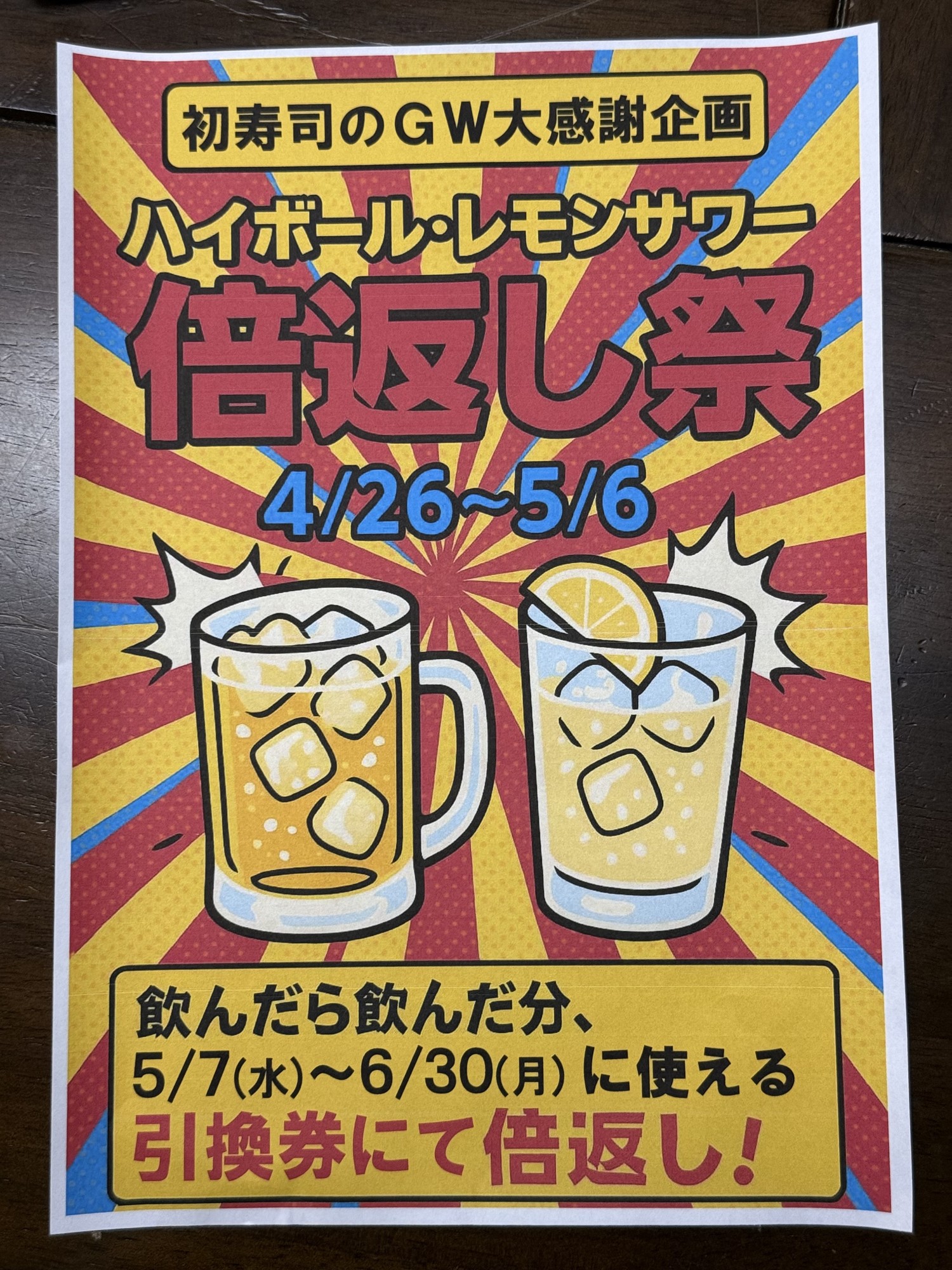 ◆GW企画‼「倍返し祭」◆